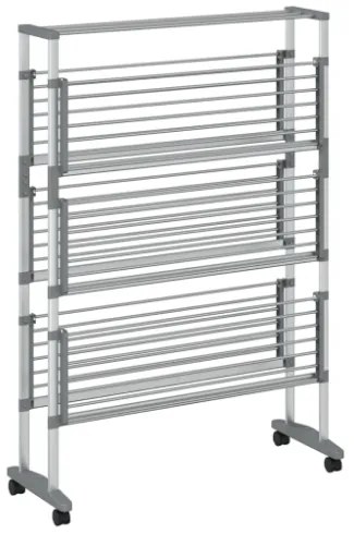 Stendibiancheria con Ruote 89x64x129 cm in Alluminio