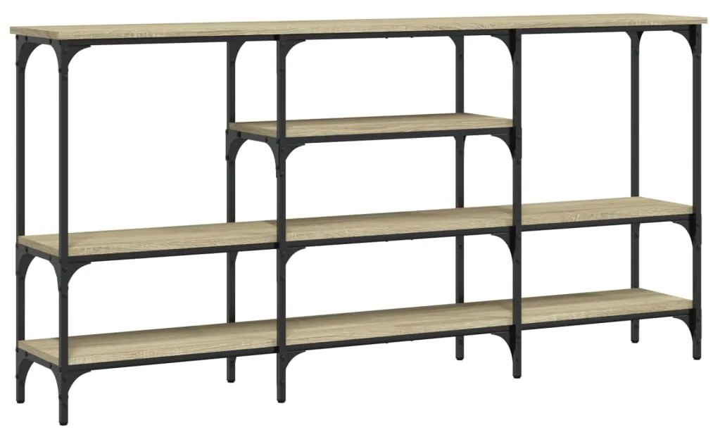 Tavolo consolle rovere sonoma 160x29x80 cm in legno multistrato