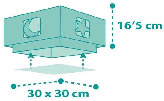 Dalber 63236H - Plafoniera per bambini MOONLIGHT 2xE27/60W/230V verde