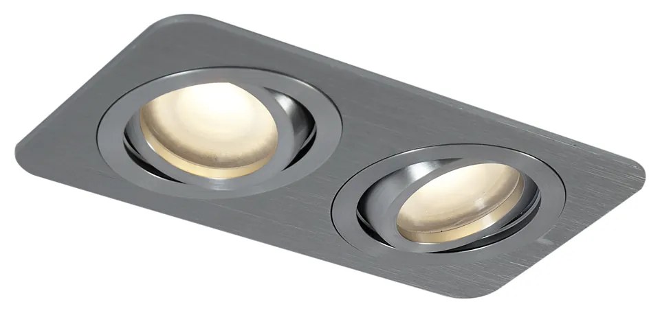 Faretto da incasso rotondo color canna di fucile GU10 50mm orientabile e inclinabile IP44 2-luci - Alberto