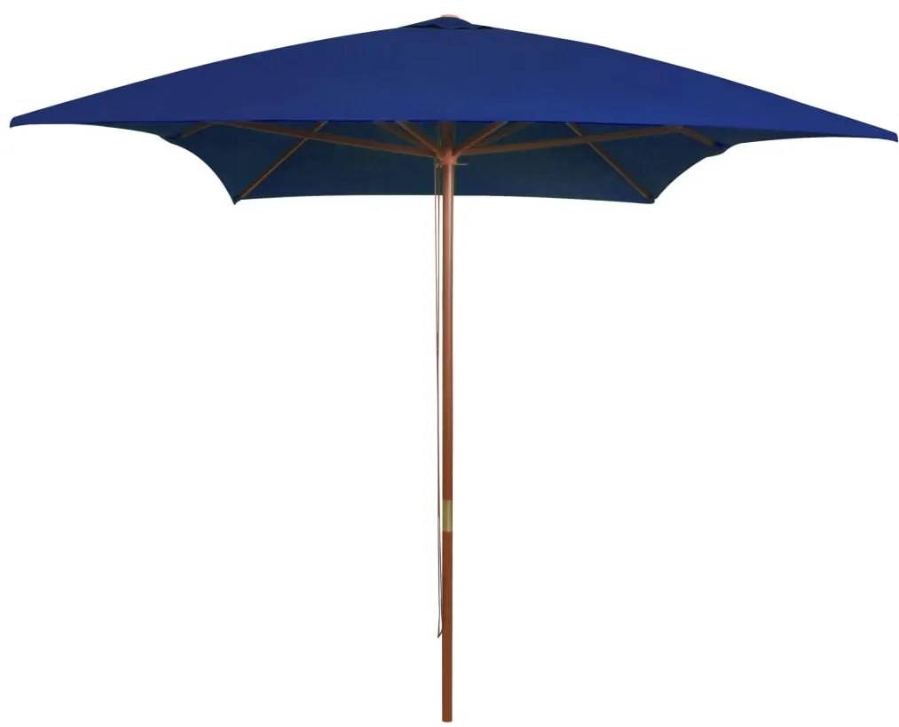 Ombrellone Da Giardino Con Palo İn Legno Blu 200x300 Cm /