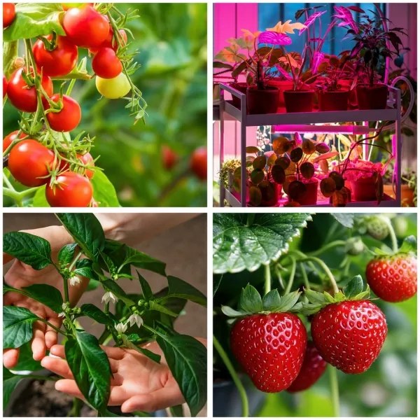 Lampada da terra dimmerabile a LED per la coltivazione di piante VITARO 4xLED/7,5W/230V nero