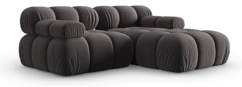 Divano angolare in velluto grigio scuro (angolo destro) Bellis - Micadoni Home