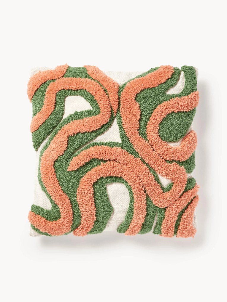 Copricuscino fatto a mano con design trapuntato Jiri