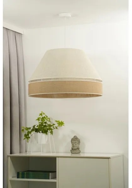 Duolla - Lampadario a sospensione con filo YUTE AVIGNON 1xE27/15W/230V diametro 60 cm grigio/marrone