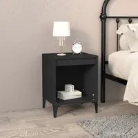 Comodino Nero 40x35x50 cm cod mxl 31189