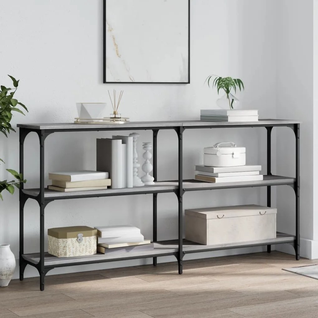 Tavolo Consolle Grigio Sonoma 150x29x75 Cm İn Legno Multistrato /