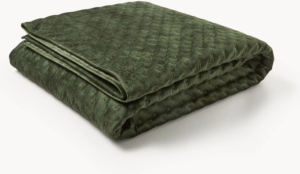 Copriletto trapuntato in velluto Riko