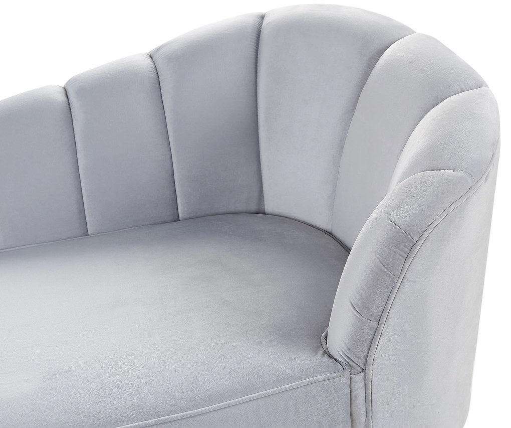 Chaise longue velluto grigio destra ALLIER Beliani