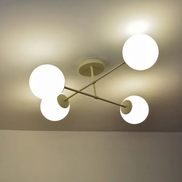 Plafoniera a soffitto MOON 4xE27/15W/230V colore crema