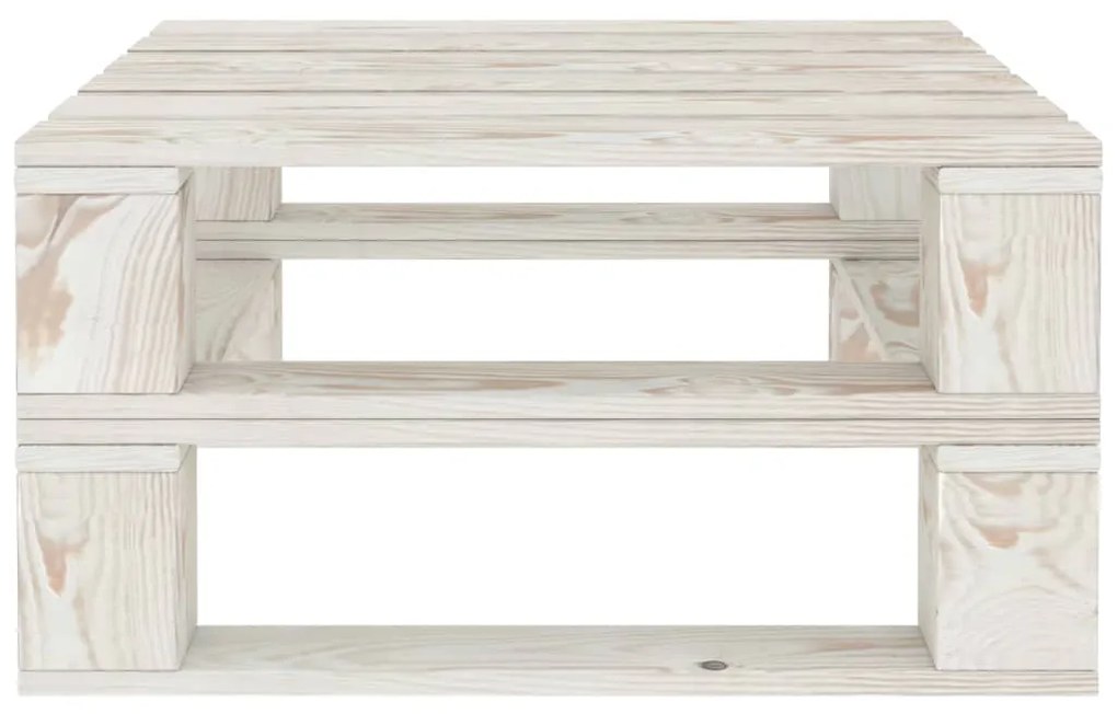 Set Salotto da Giardino 5 pz Pallet in Legno Bianco