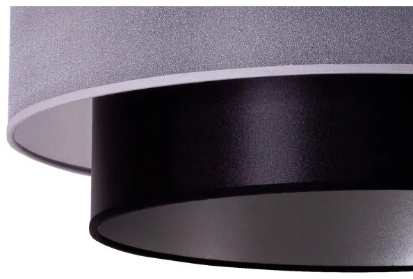 Duolla - Lampadario a sospensione con filo NANTES 1xE27/15W/230V diametro 45 cm argento/nero