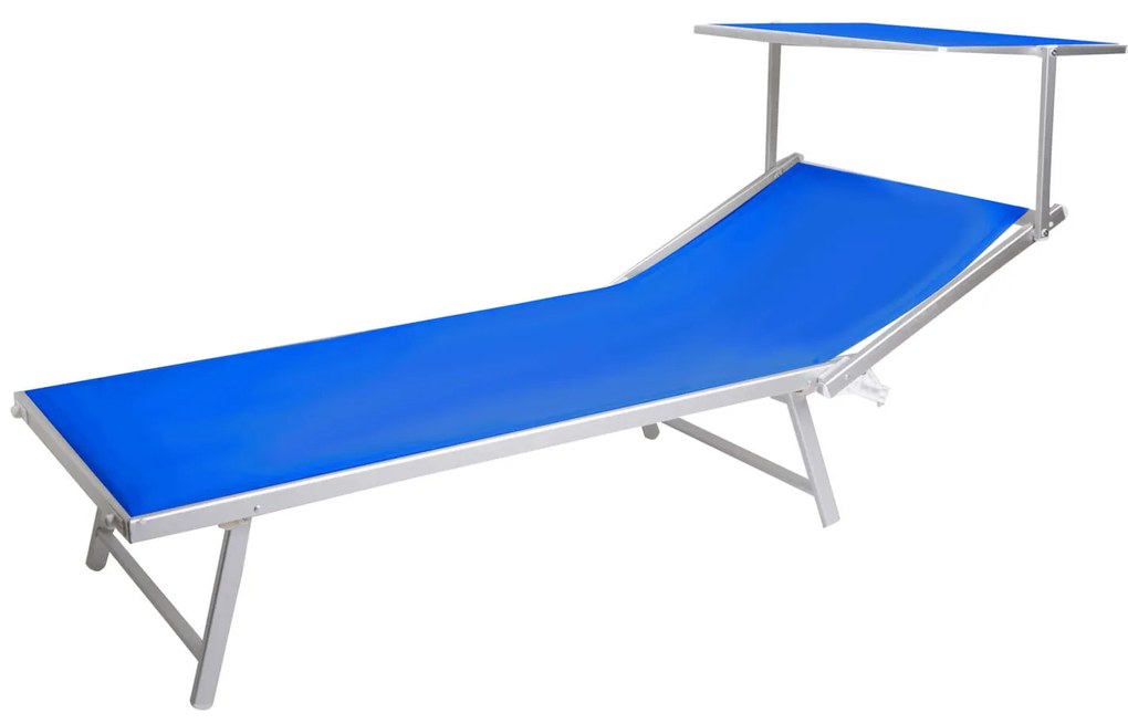 Lettino con tetto parasole Cefalu blu