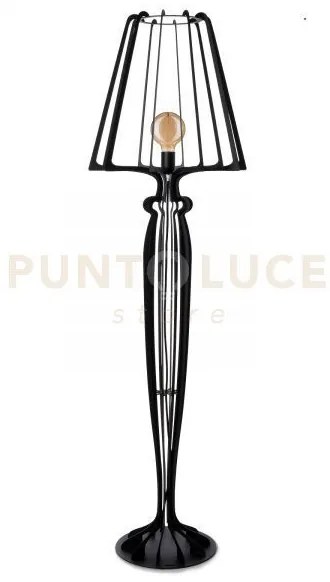 Lampada moderna da terra per soggiorno minerva nero