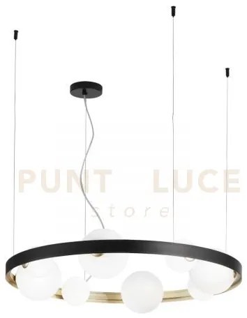 Lampadario a sospensione sonetto nera e oro 8 luci attacco g9 76x12...