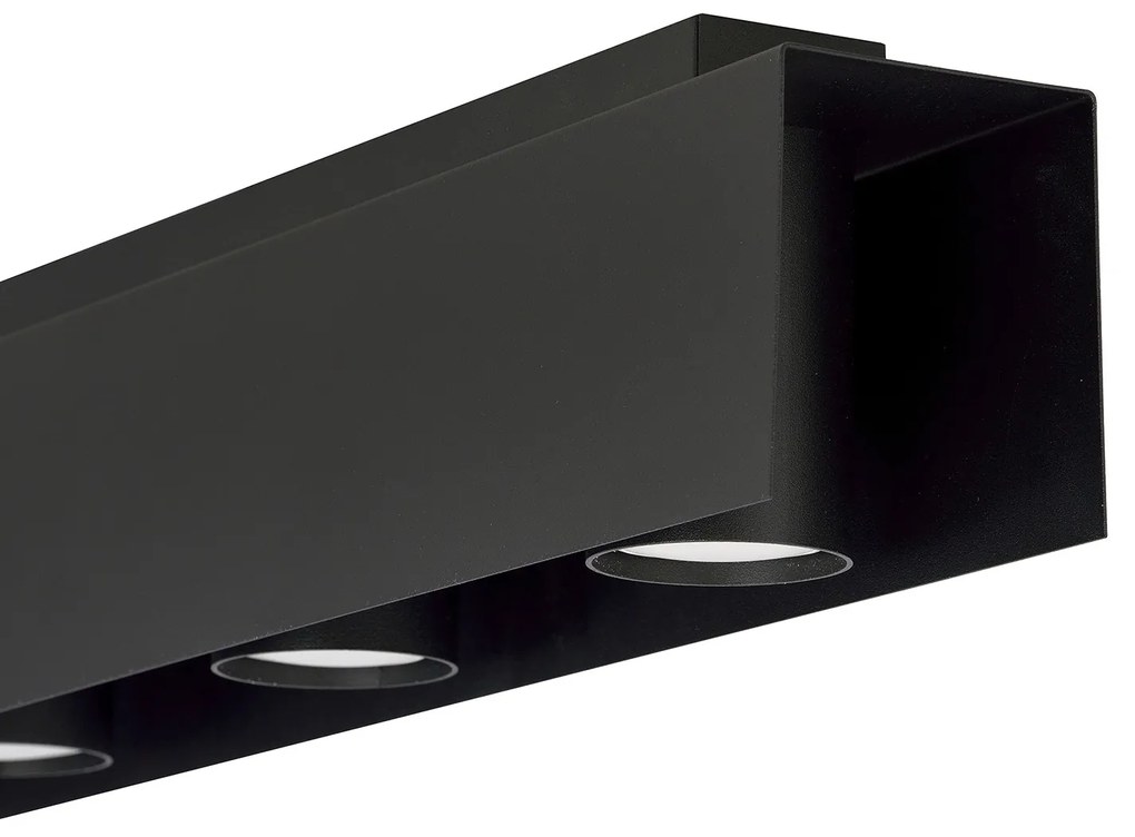 Plafoniera Moderna 4 Luci Cassiopea In Acciaio Nero
