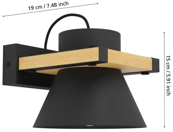 Eglo 43958 - Applique MACCLES 1xE27/15W/230V