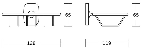 Aqualine - Portasapone a parete in filo metallico RUMBA cromo lucido
