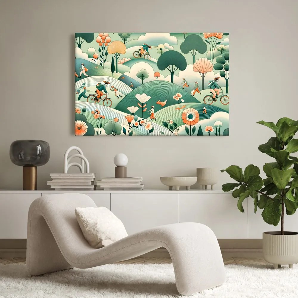 Quadro su tela – Gita in bici nel paesaggio