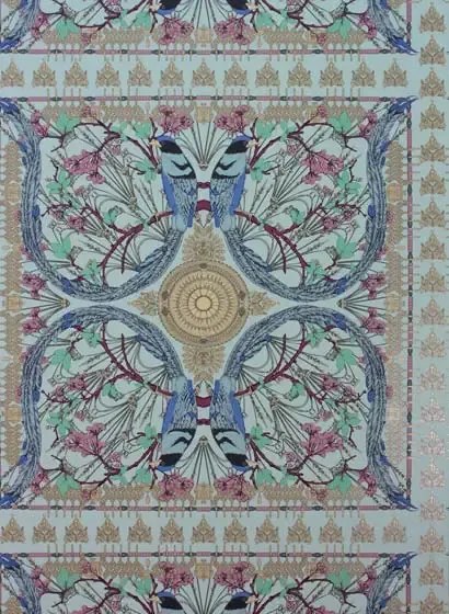 Matthew Williamson Carta da parati Lyrebird - Aqua