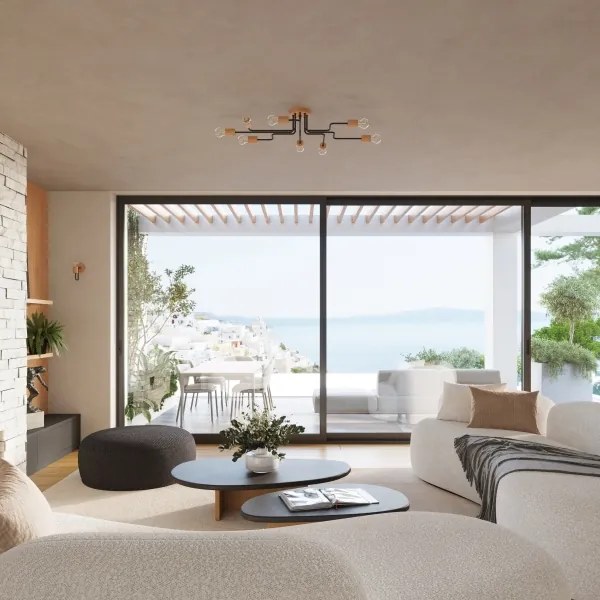 Sollux SL.1668 - Applique TIMBO 1xE27/15W/230V nero/beige/faggio