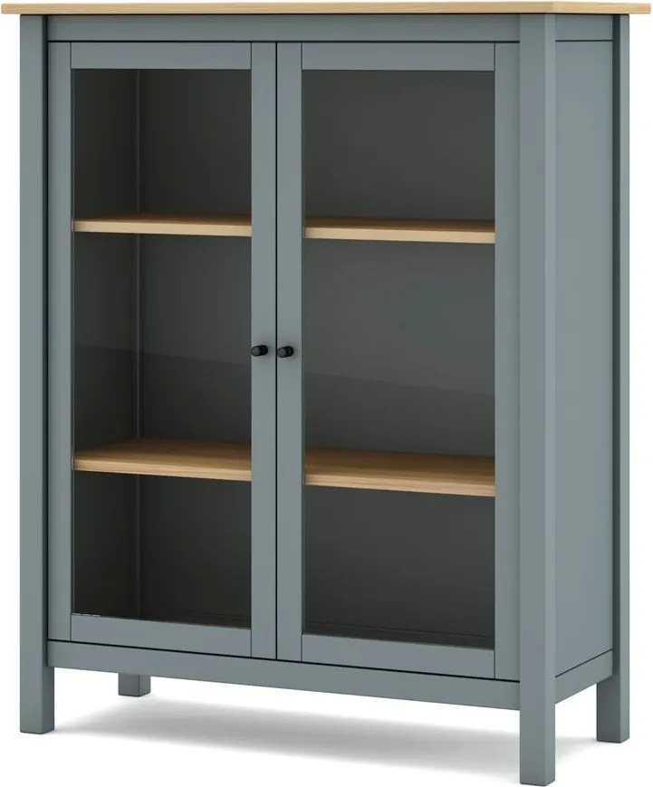 Vetrina verde polveroso in pino massiccio 90x110x40 cm Misti – Marckeric