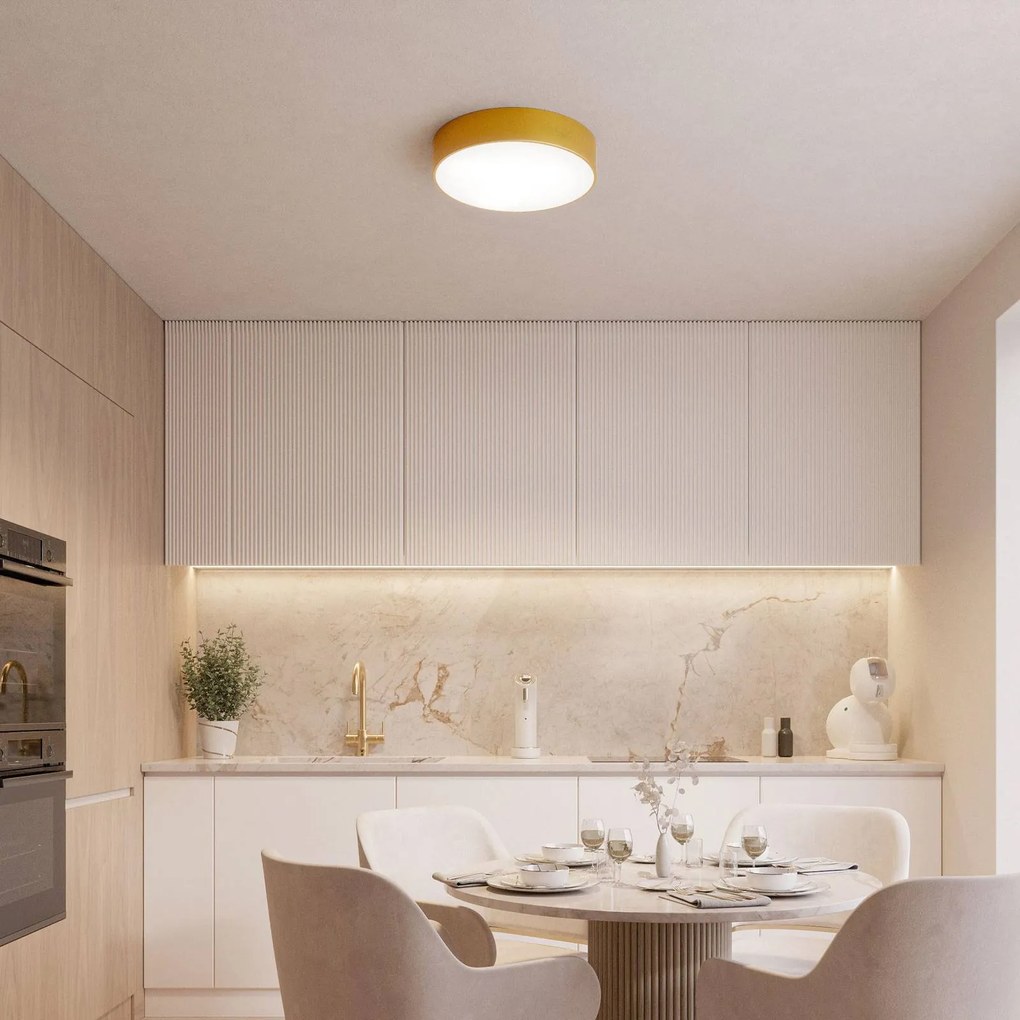 TEMAR LIGHTING Plafoniera Cleo, Ø 50 cm, IP54, colore oro, metallo, E27