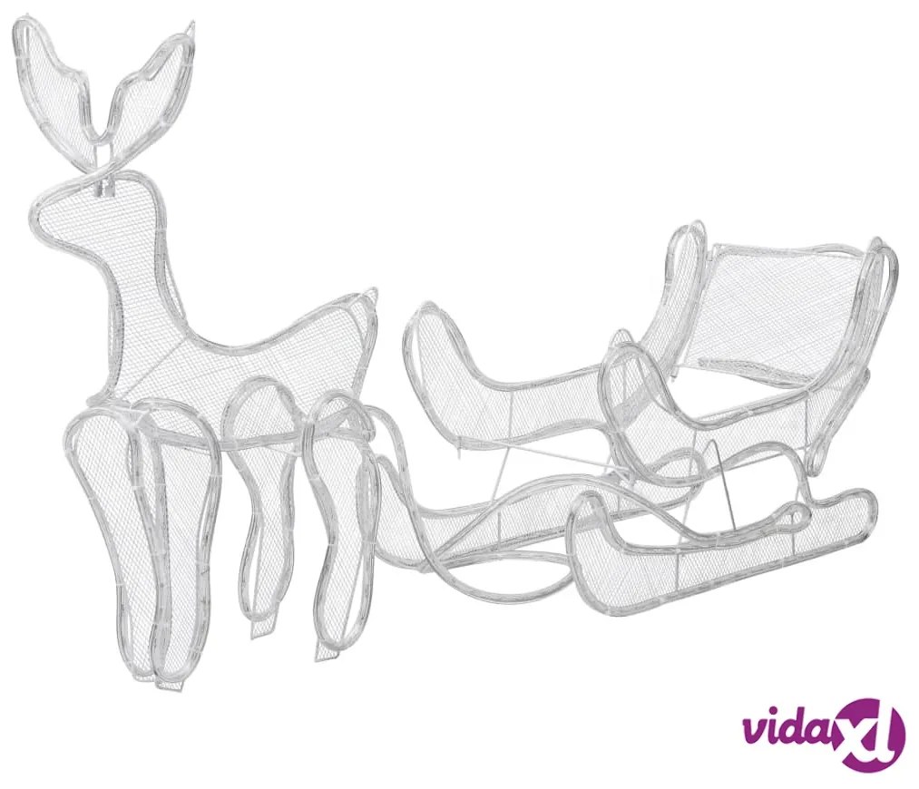 vidaXL Decorazione Luminosa Natalizia Slitta e Renna con Rete 432 LED