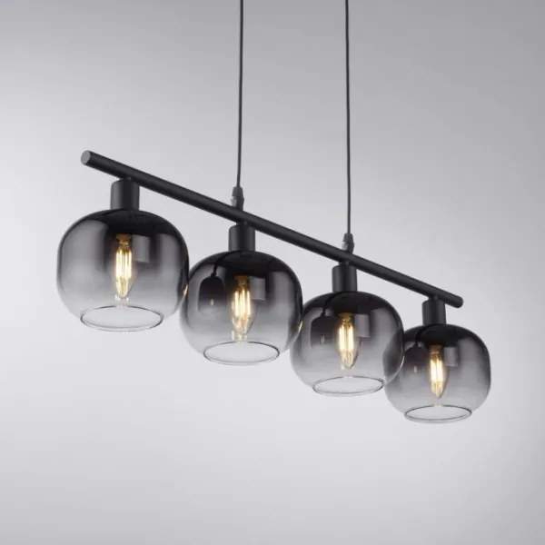 JUST LIGHT. 15421-18 - Lampadario a sospensione con filo ZEA 4xE14/25W/230V nero