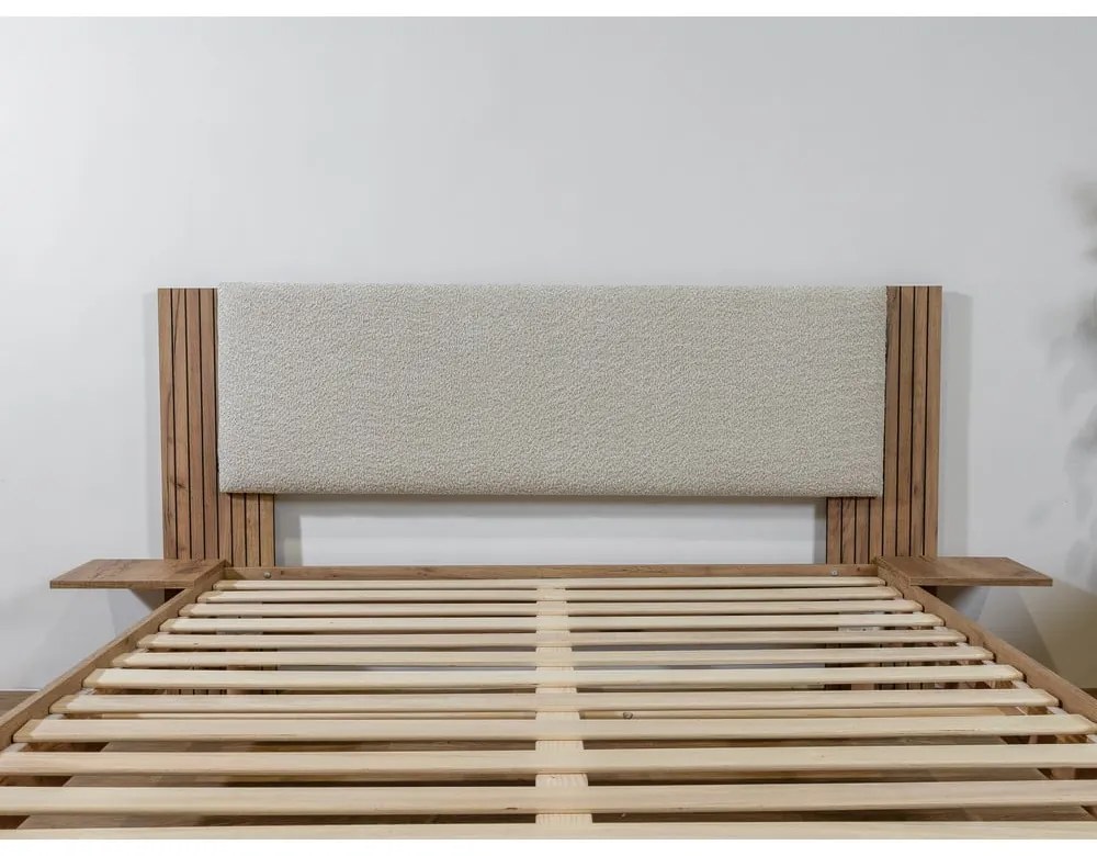 Letto matrimoniale beige con rete inclusa 160x200 cm Lior – Bobochic Paris