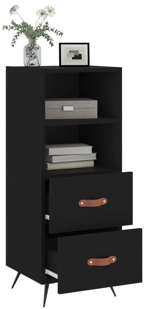 Credenza nero 34,5x34x90 cm in legno multistrato