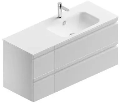 Mobile bagno con lavabo L 120 x H 56 x P 46 cm bianco opaco in mdf 4 cassetti per doppia vasca Pull
