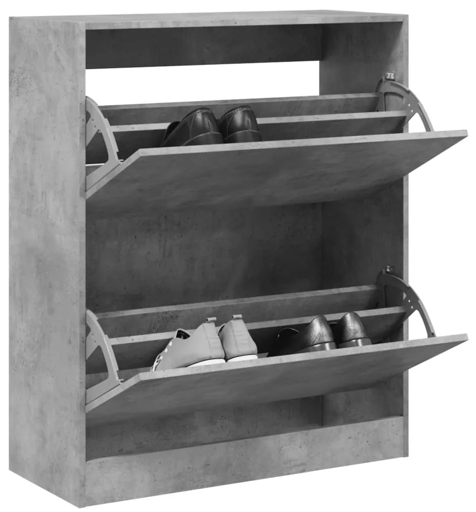 Scarpiera Grigio Cemento 80x34x96,5 Cm İn Legno Multistrato /