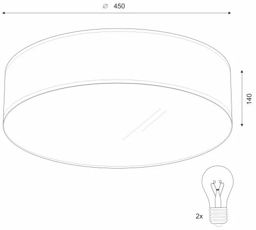 Plafoniera da soffitto SIRJA 2xE27/15W/230V Ø 45 cm beige