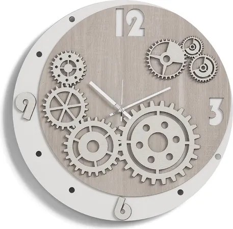 Orologio da parete in legno laminato BRC - D50 INGRANAGGI