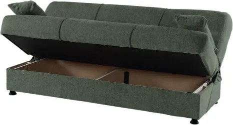 Divano Letto 3 Posti 190x81x90 Con Contenitore Cosy Bacos Verde