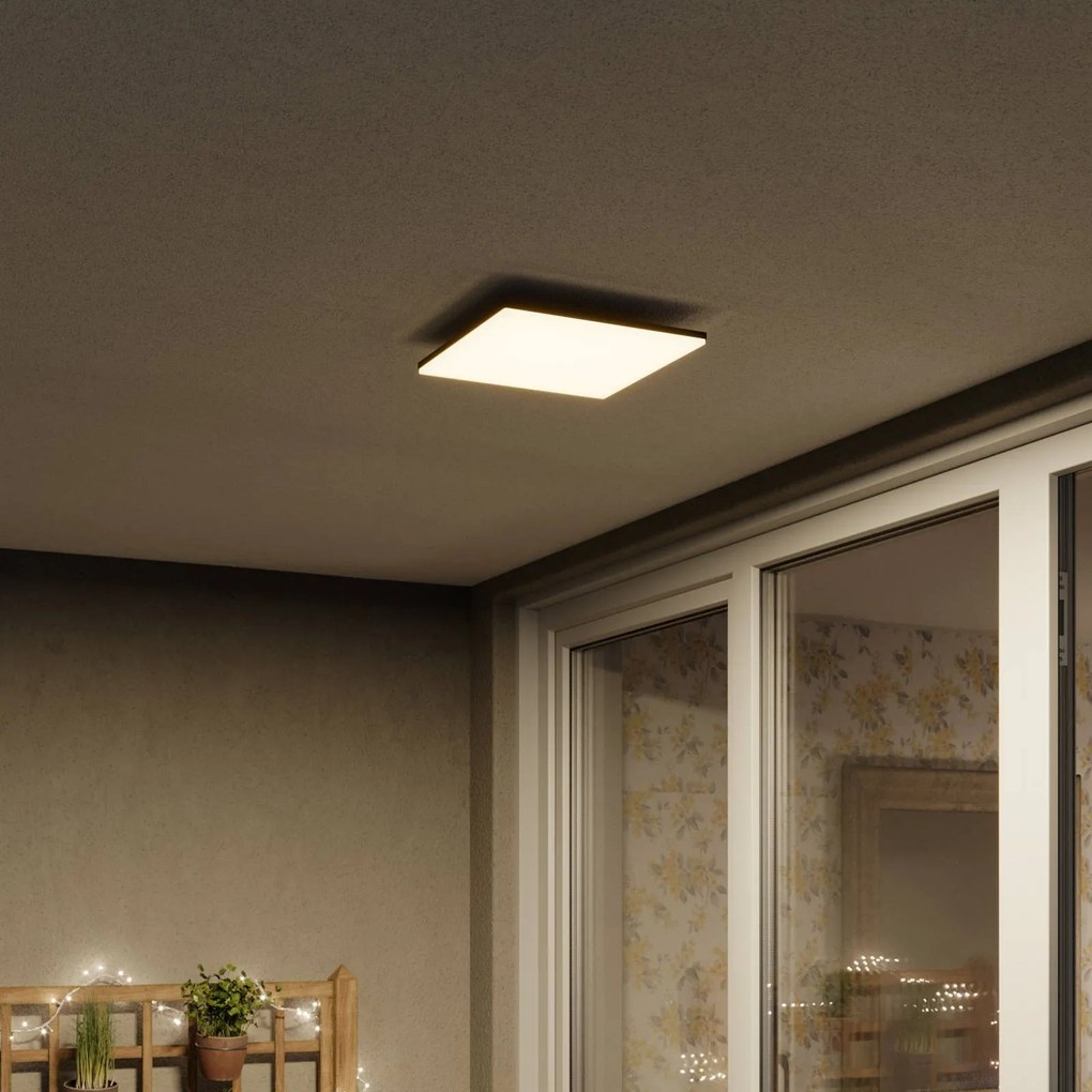 Plafoniera quadrata da esterni LED Henni Lucande, Alluminio / Grigio / Zincato, Moderno, Plafoniere LED