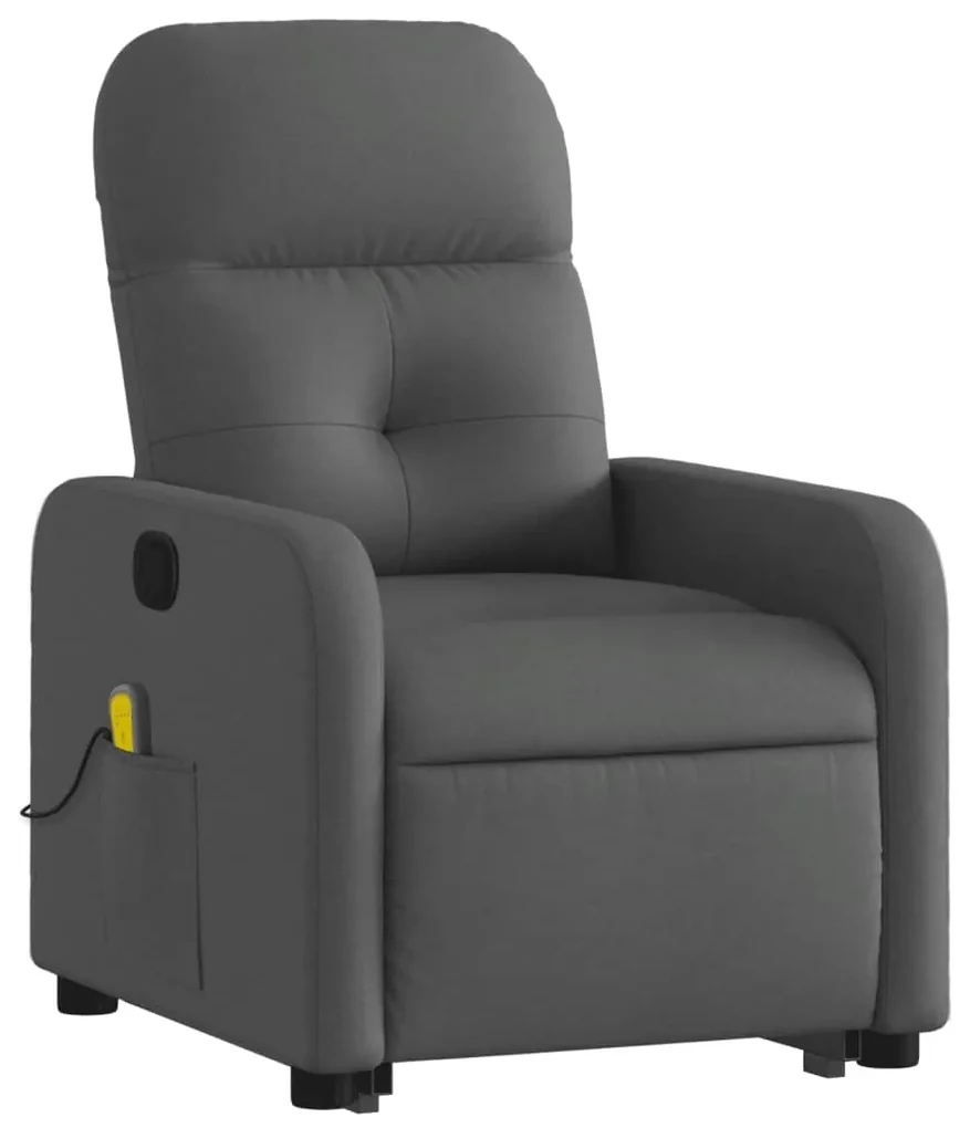 Poltrona alzapersona massaggi reclinabile grigio scuro tessuto