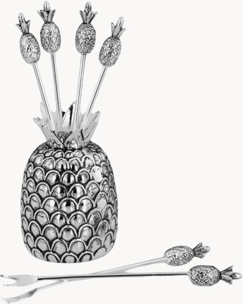 Set forchettine per formaggio/olive placcate in argento Norwin, set da 7