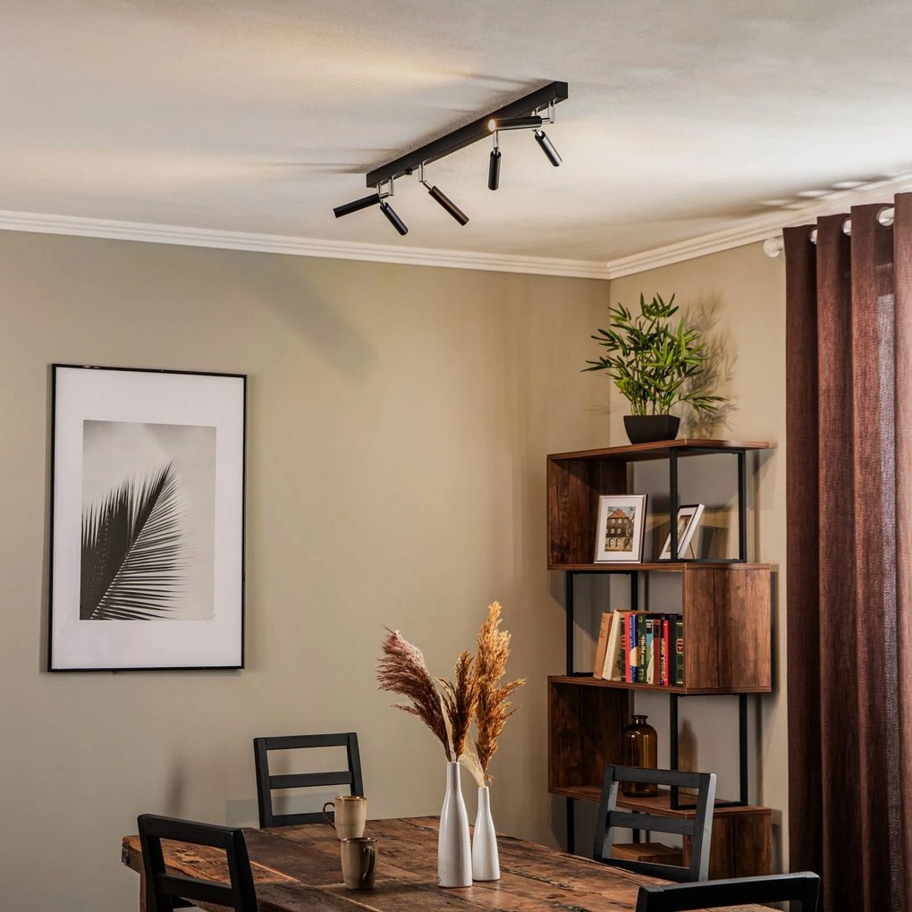 Euluna Nicanor faretto da soffitto nero/cromo a 6 luci