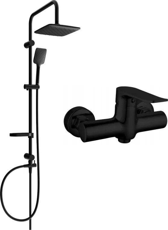 Mexen Sven set doccia esterno con soffione e miscelatore doccia Pecos, nero - 72740262-70