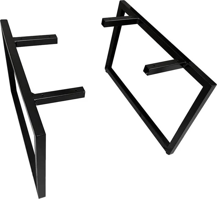Piedino mobili da bagno (componibile) Niwa in acciaio nero opaco H 26 cm 2 pezzi