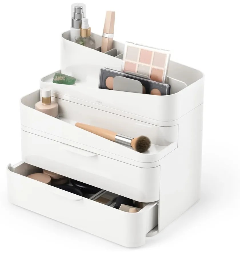 Organizer da bagno in plastica bianca per cosmetici Glam - Umbra