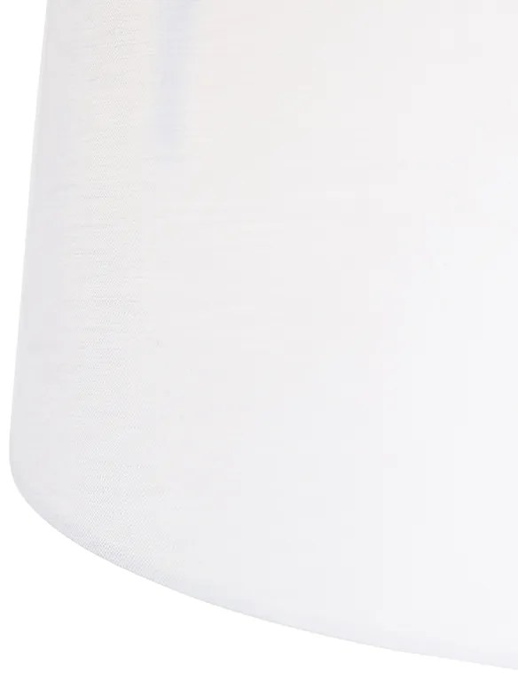 Lampada a sospensione nera con paralumi in lino bianco 35 cm 2 luci - Blitz