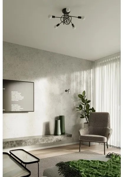 Sollux SL.1435 - Lampadario a plafone LOOP 5xE27/15W/230V nero