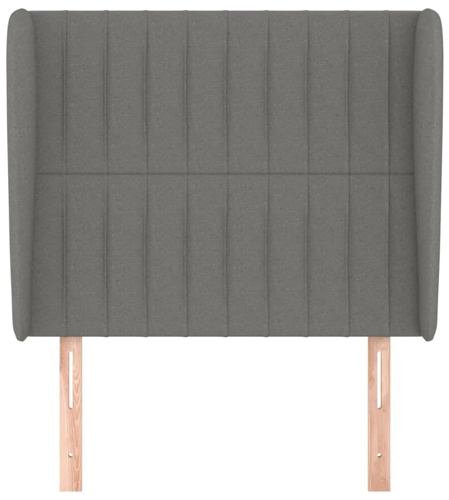 Testiera ad orecchio grigio scuro 93x23x118/128 cm in tessuto