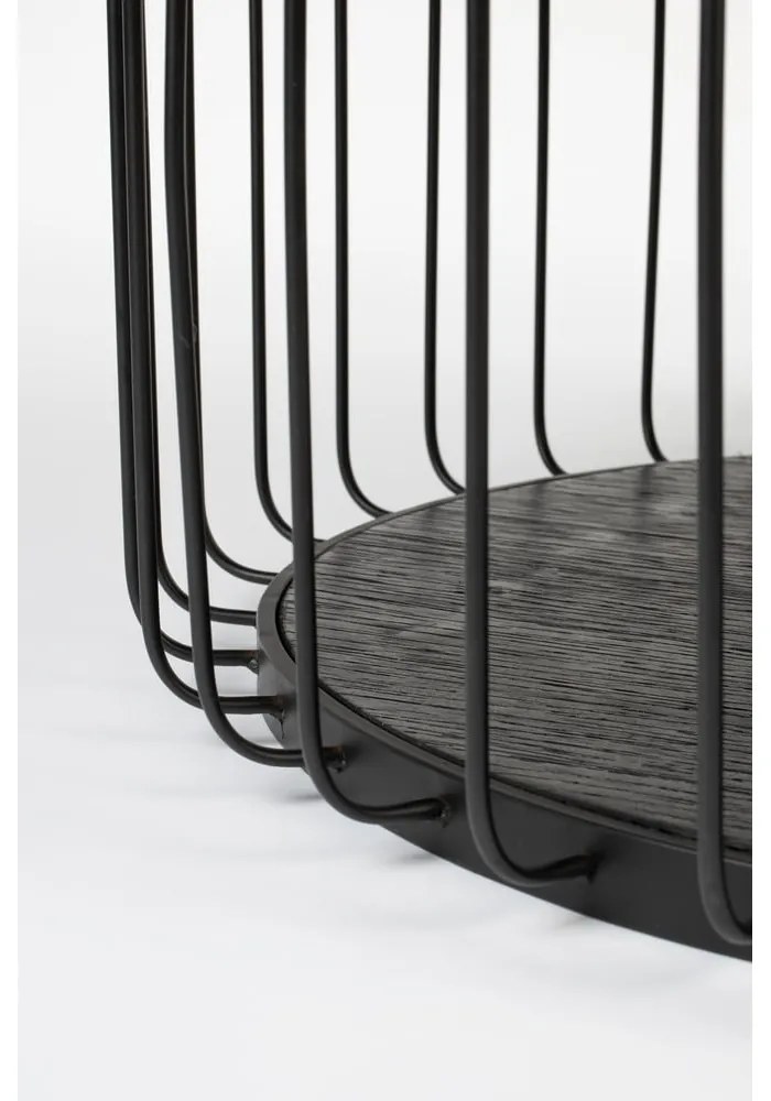 Tavolino da salotto rotondo nero con piano in vetro 80x80 cm Lance – White Label