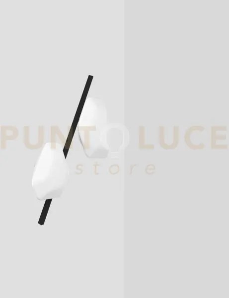 Modulor plafoniera applique 1 bianco satinato e nero opaco 2 l2299 ...