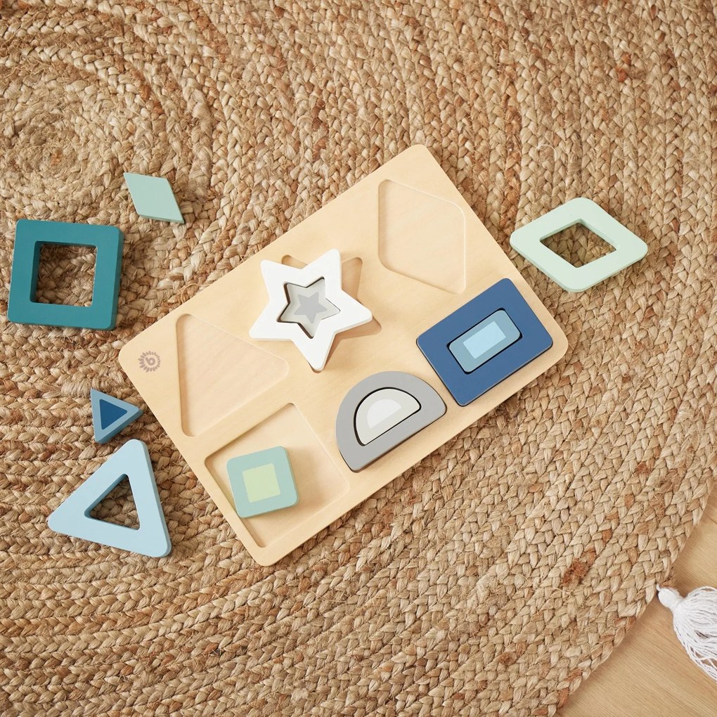 Bieco - Puzzle a incastro in legno - forme