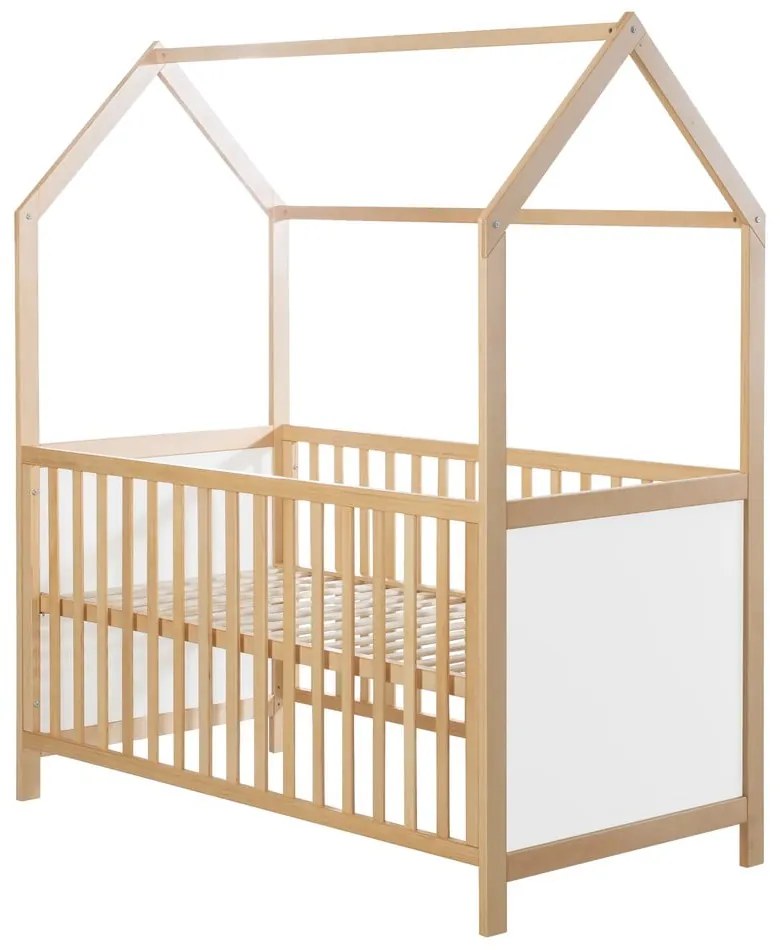 Lettino in colore bianco e naturale 70x140 cm - Roba